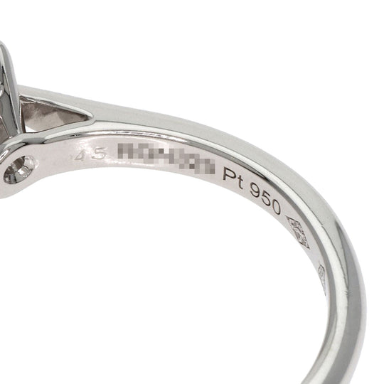 CARTIER Ring PT950 Silver Solitaire Diamond #45 Women Used Authentic
