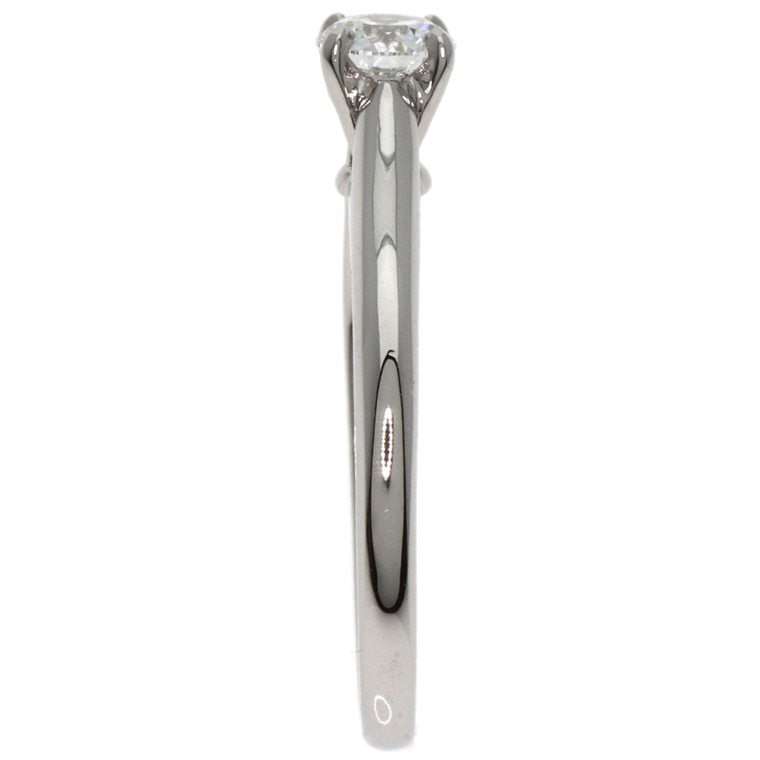 CARTIER Ring PT950 Silver Solitaire Diamond #47 Women Used Authentic