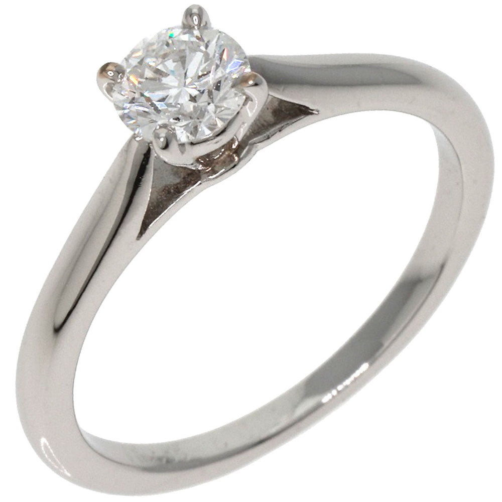 CARTIER Ring PT950 Silver Solitaire Diamond #45 Women Used Authentic