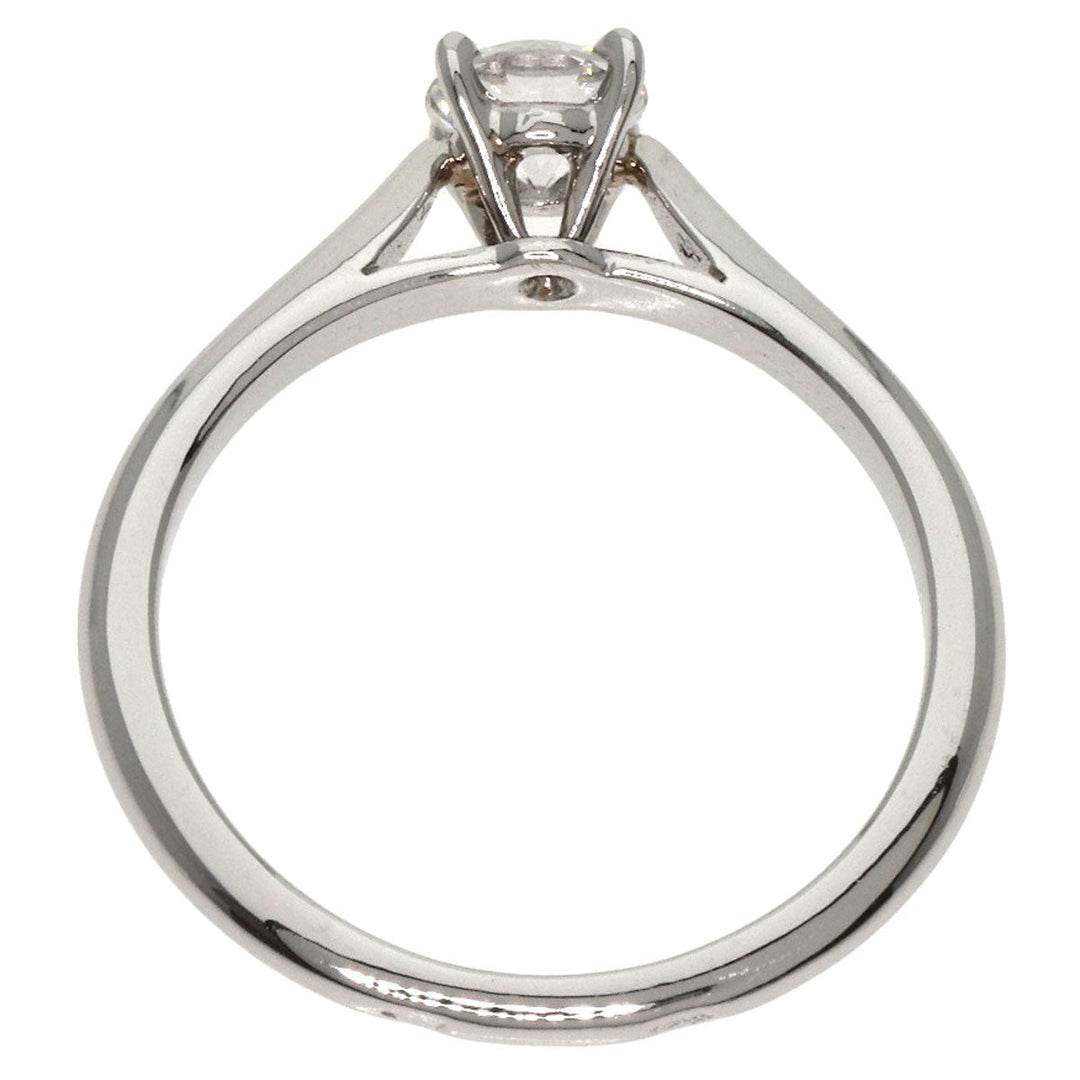 CARTIER Ring PT950 Silver Solitaire Diamond #45 Women Used Authentic