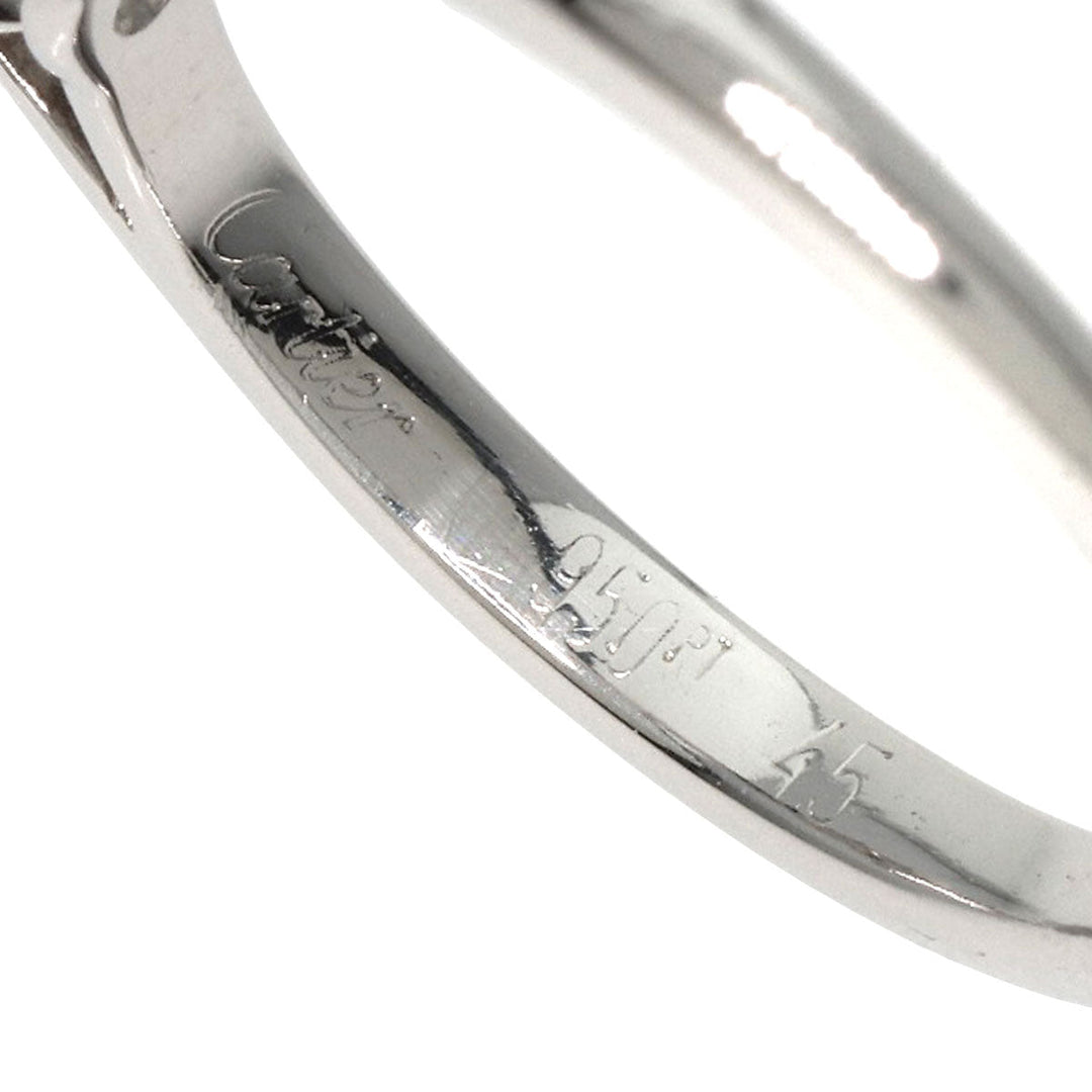 CARTIER Ring PT950 Silver Solitaire Diamond #45 Women Used Authentic