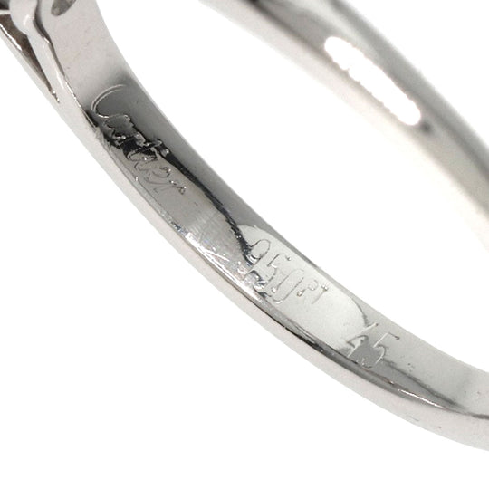 CARTIER Ring PT950 Silver Solitaire Diamond #45 Women Used Authentic