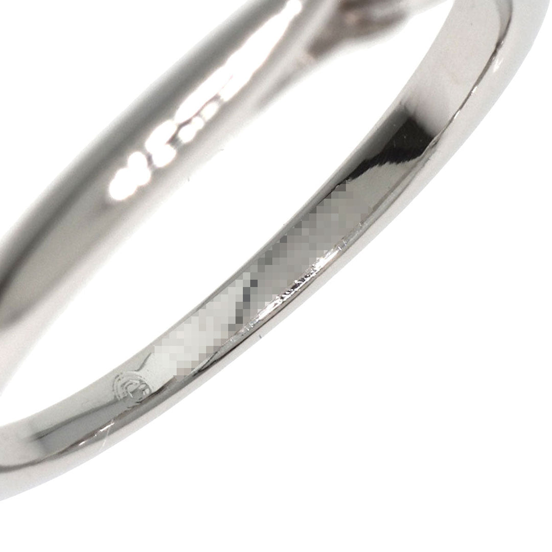 CARTIER Ring PT950 Silver Solitaire Diamond #45 Women Used Authentic