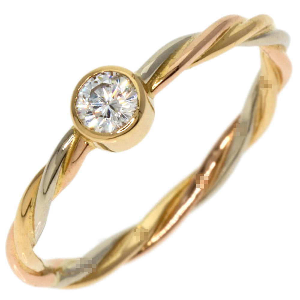 CARTIER Ring 18K Yellow Gold gold Twisted Three-Color Diamond