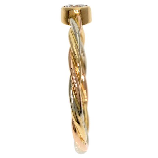 CARTIER Ring 18K Yellow Gold gold Twisted Three-Color Diamond