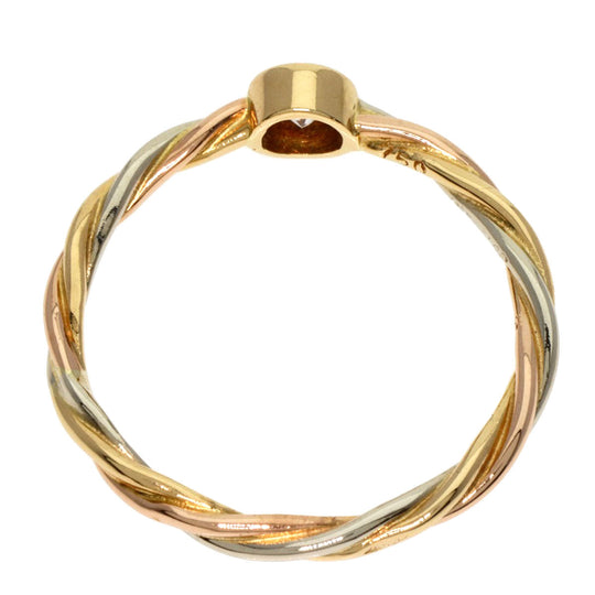CARTIER Ring 18K Yellow Gold gold Twisted Three-Color Diamond