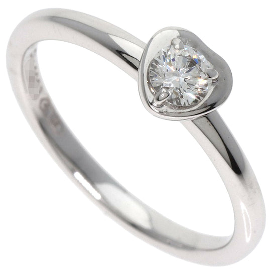 CARTIER Ring K18WG Silver Diamant Legend Heart Diamond #48 Women Used Authentic
