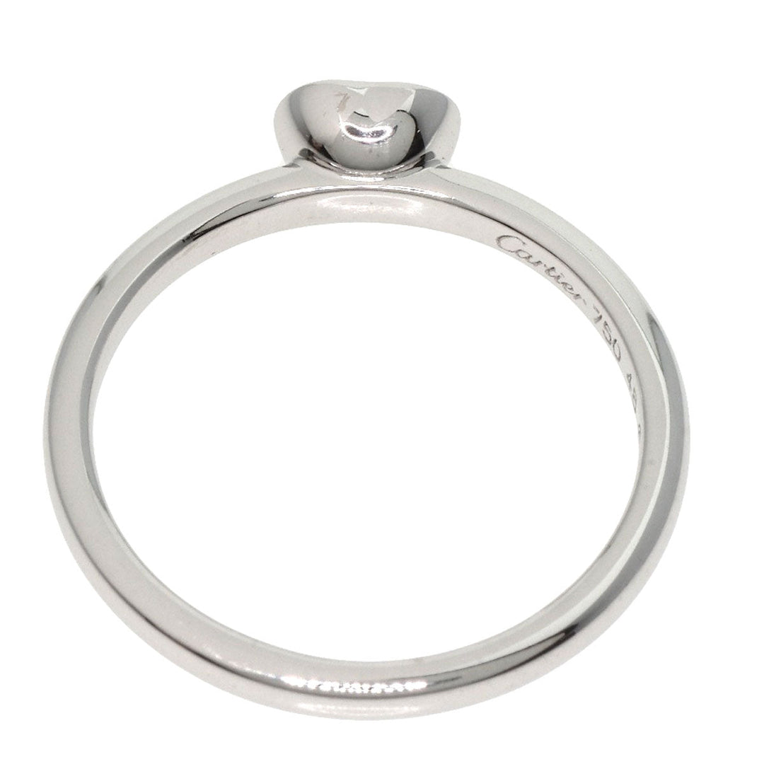 CARTIER Ring K18WG Silver Diamant Legend Heart Diamond #48 Women Used Authentic
