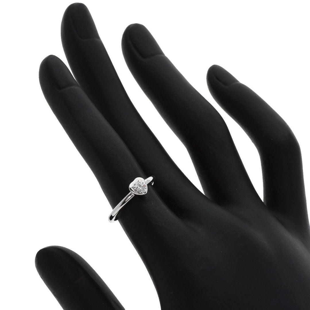CARTIER Ring K18WG Silver Diamant Legend Heart Diamond #48 Women Used Authentic