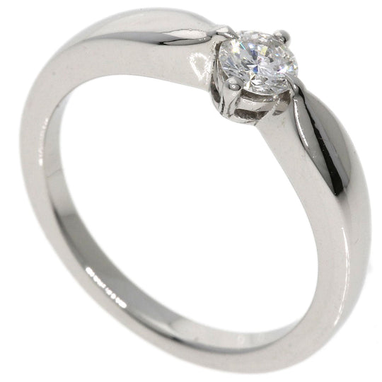 BVLGARI Ring PT950 Silver Dedicata Venice Diamond Women Used Authentic