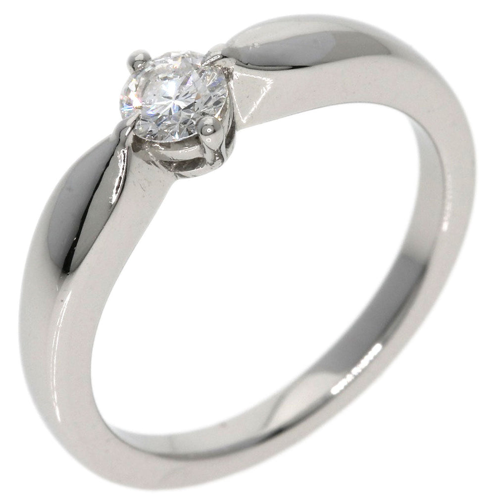 BVLGARI Ring PT950 Silver Dedicata Venice Diamond Women Used Authentic