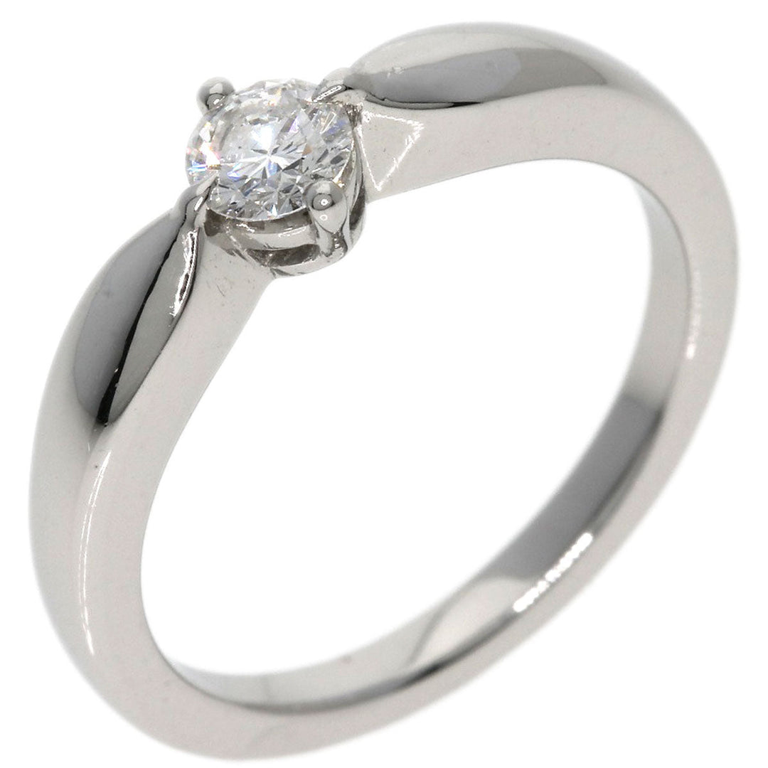 BVLGARI Ring PT950 Silver Dedicata Venice Diamond Women Used Authentic