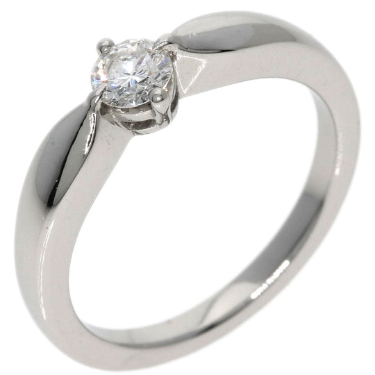 BVLGARI Ring PT950 Silver Dedicata Venice Diamond Women Used Authentic
