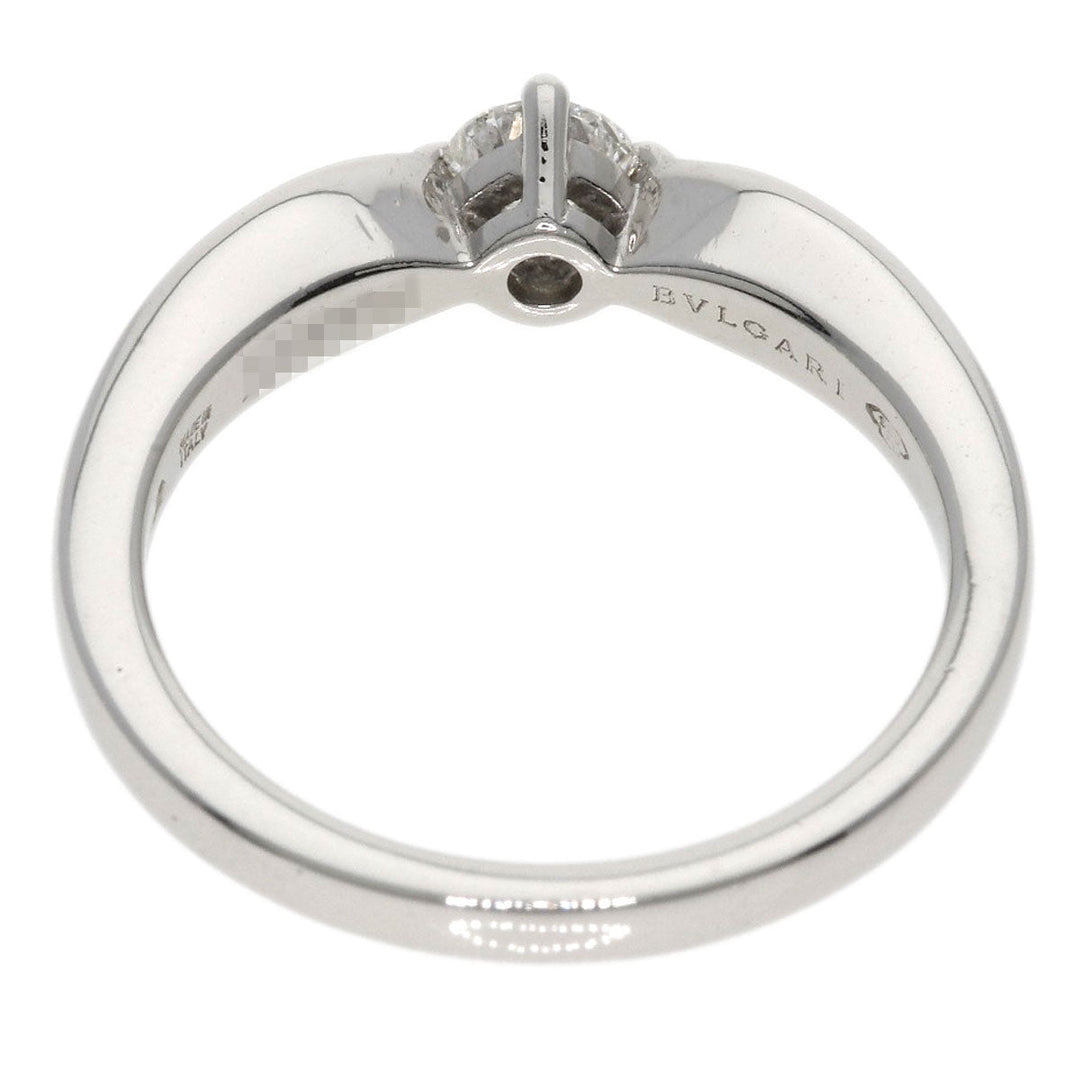 BVLGARI Ring PT950 Silver Dedicata Venice Diamond Women Used Authentic