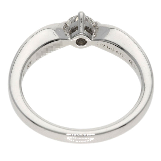 BVLGARI Ring PT950 Silver Dedicata Venice Diamond Women Used Authentic