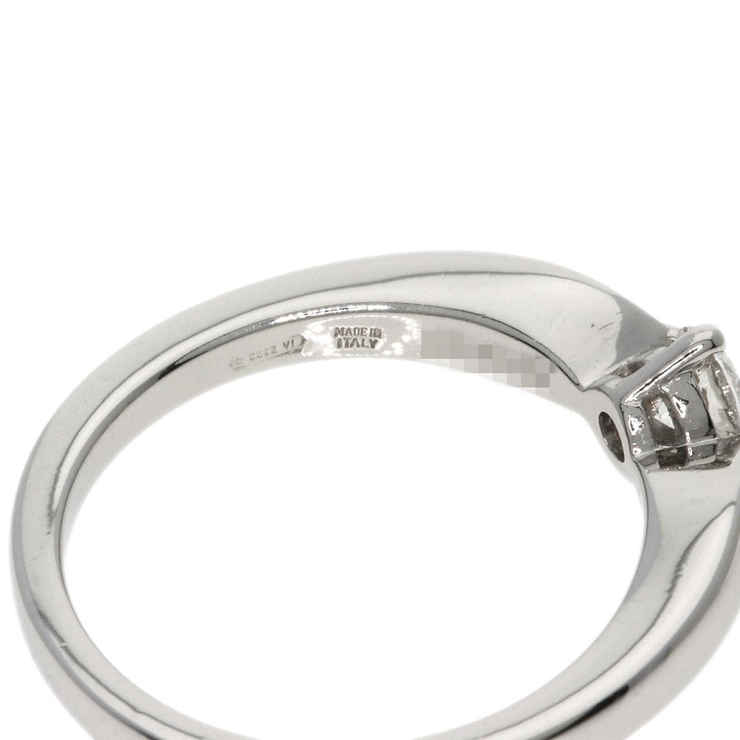 BVLGARI Ring PT950 Silver Dedicata Venice Diamond Women Used Authentic