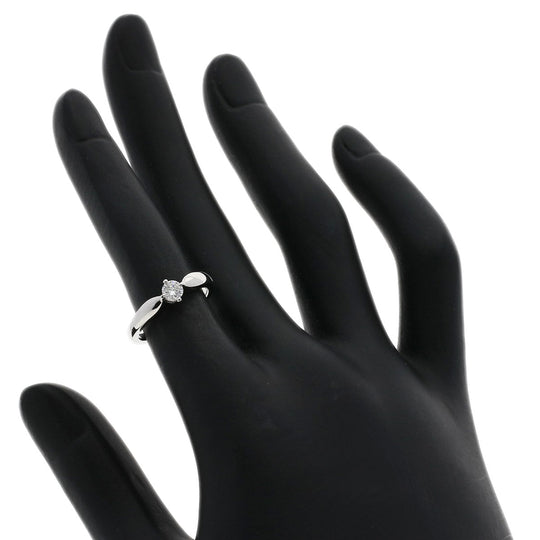 BVLGARI Ring PT950 Silver Dedicata Venice Diamond Women Used Authentic