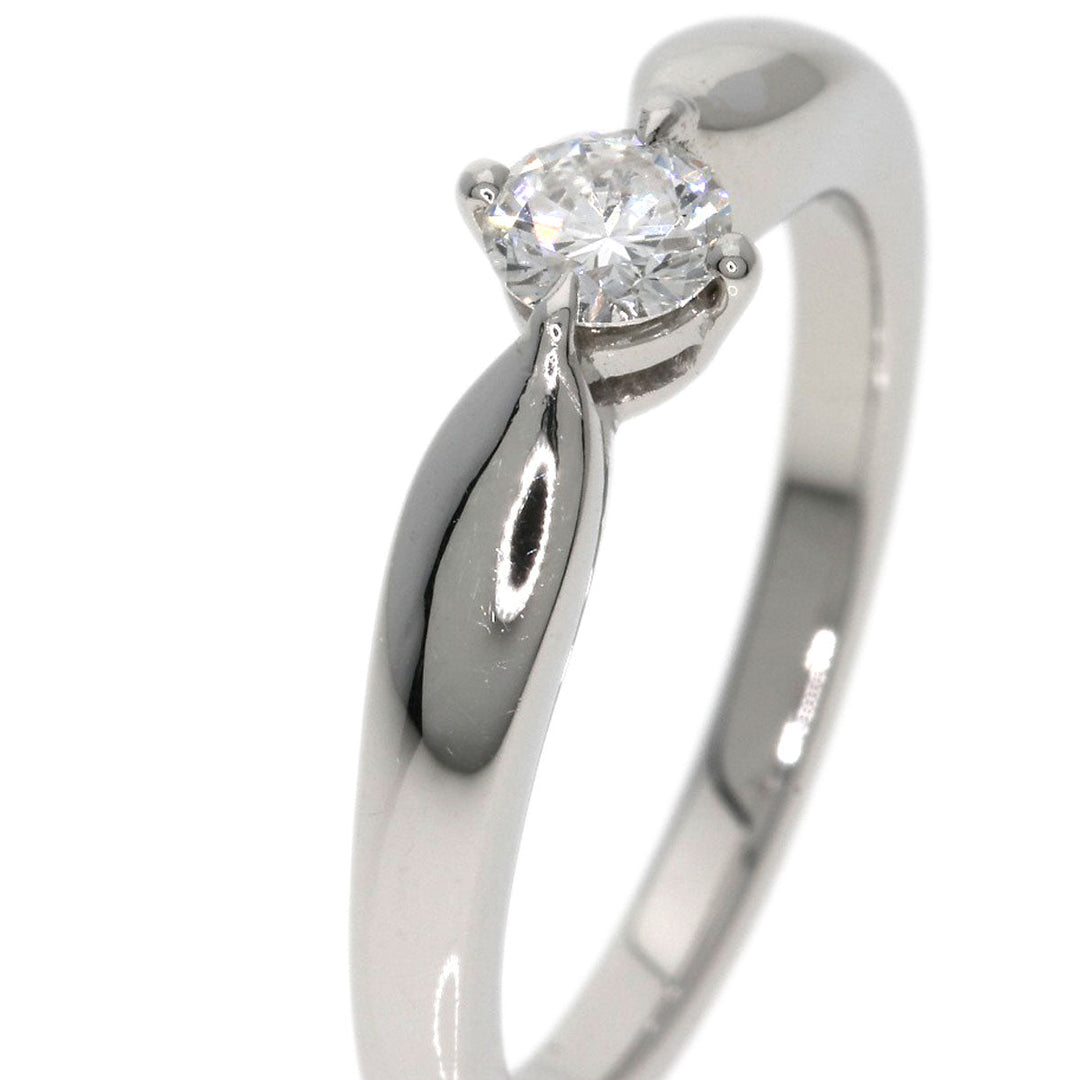BVLGARI Ring PT950 Silver Dedicata Venice Diamond Women Used Authentic