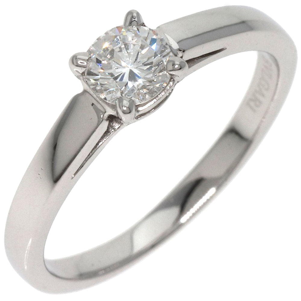 BVLGARI Ring PT950 Silver 1P diamond Women Used Authentic