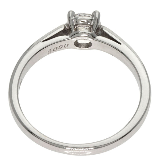 BVLGARI Ring PT950 Silver 1P diamond Women Used Authentic