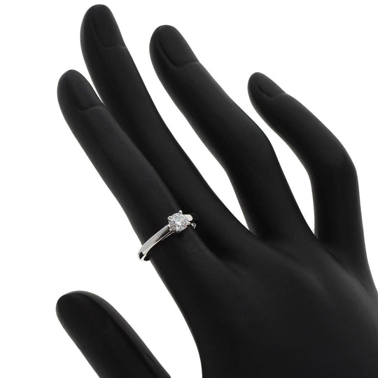 BVLGARI Ring PT950 Silver 1P diamond Women Used Authentic