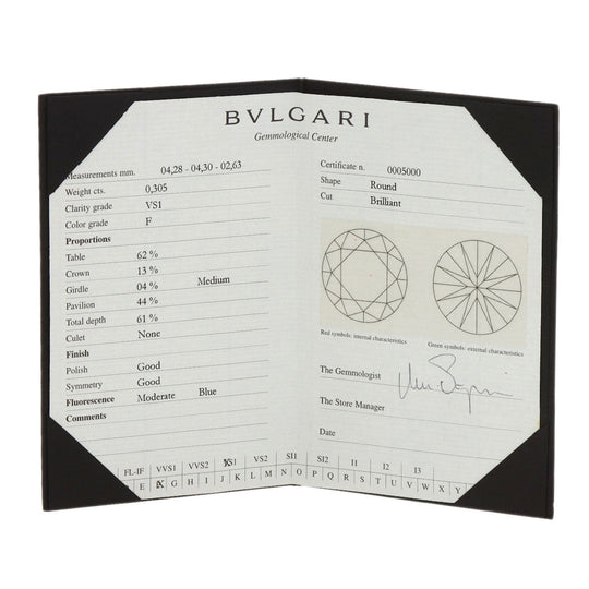 BVLGARI Ring PT950 Silver 1P diamond Women Used Authentic