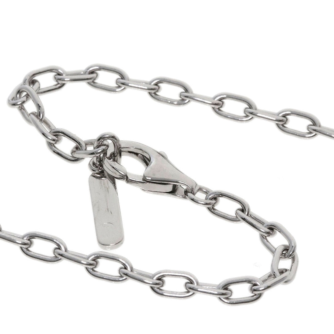 CARTIER Necklace K18WG Silver Happy Birthday Oval Women Used Authentic