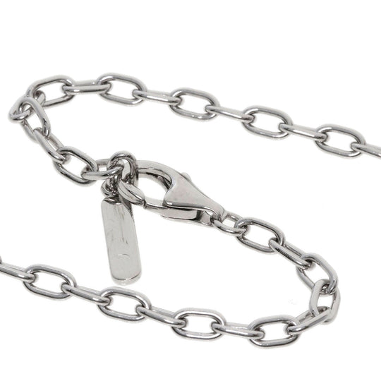 CARTIER Necklace K18WG Silver Happy Birthday Oval Women Used Authentic