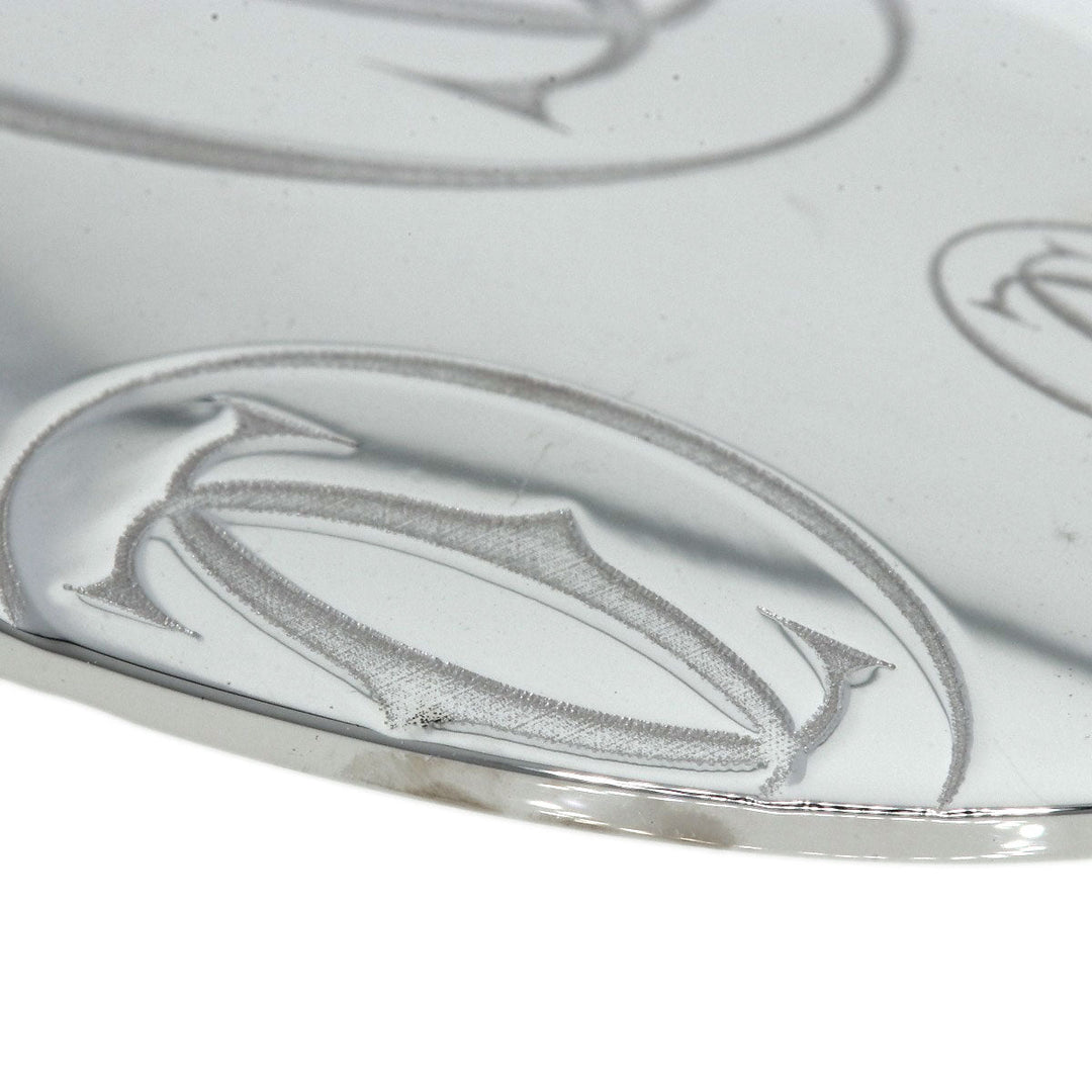 CARTIER Necklace K18WG Silver Happy Birthday Oval Women Used Authentic