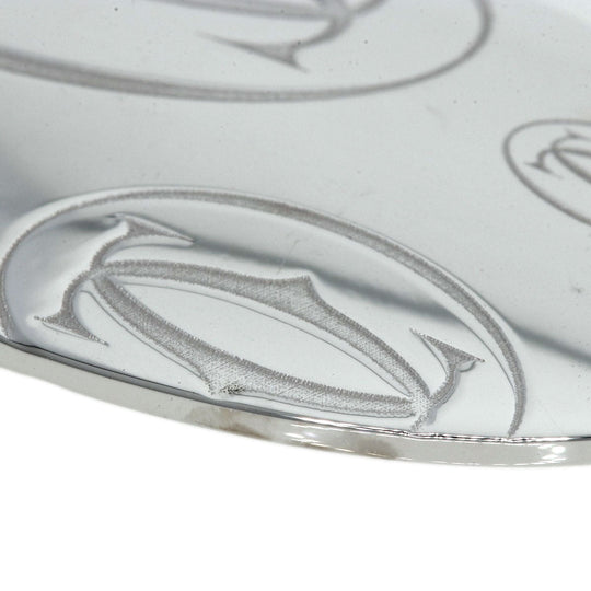 CARTIER Necklace K18WG Silver Happy Birthday Oval Women Used Authentic