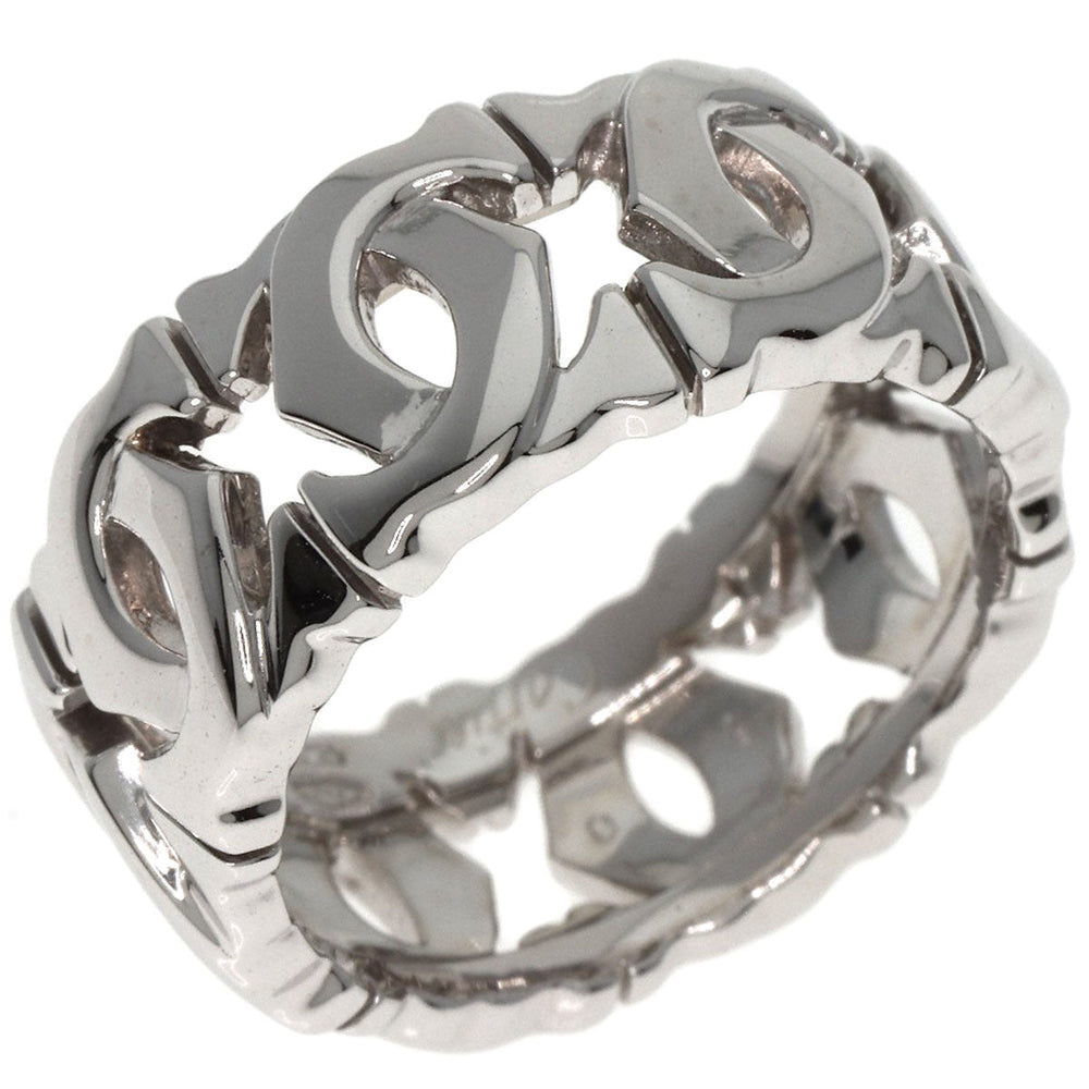 CARTIER Ring K18WG Silver Entrelaces #50