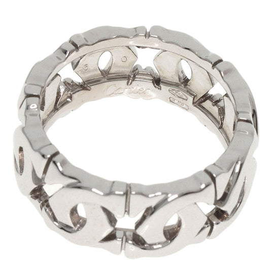 CARTIER Ring K18WG Silver Entrelaces #50