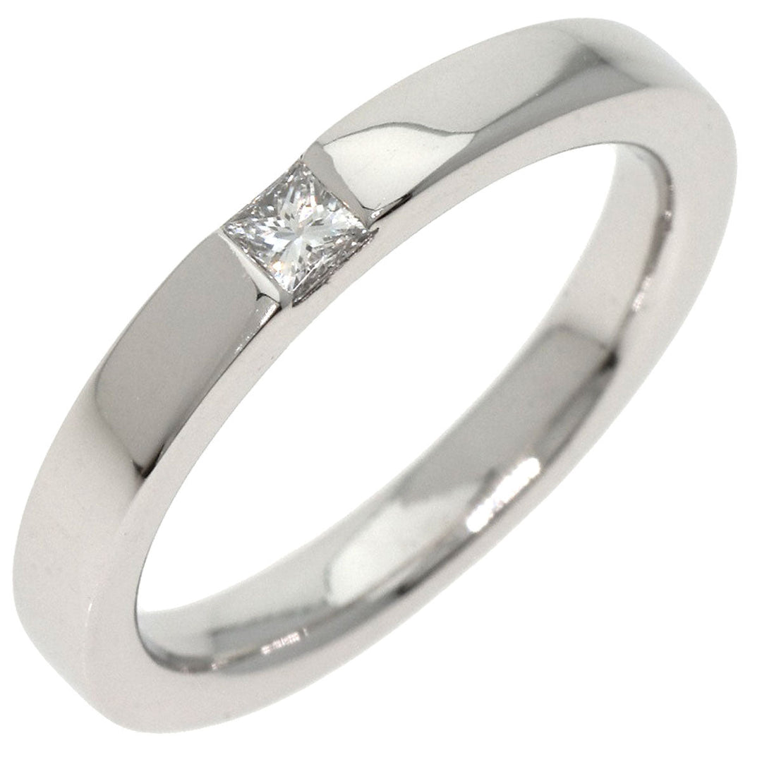 HARRY WINSTON Ring PT950 Silver Princess Cut Diamond Women Used Authentic