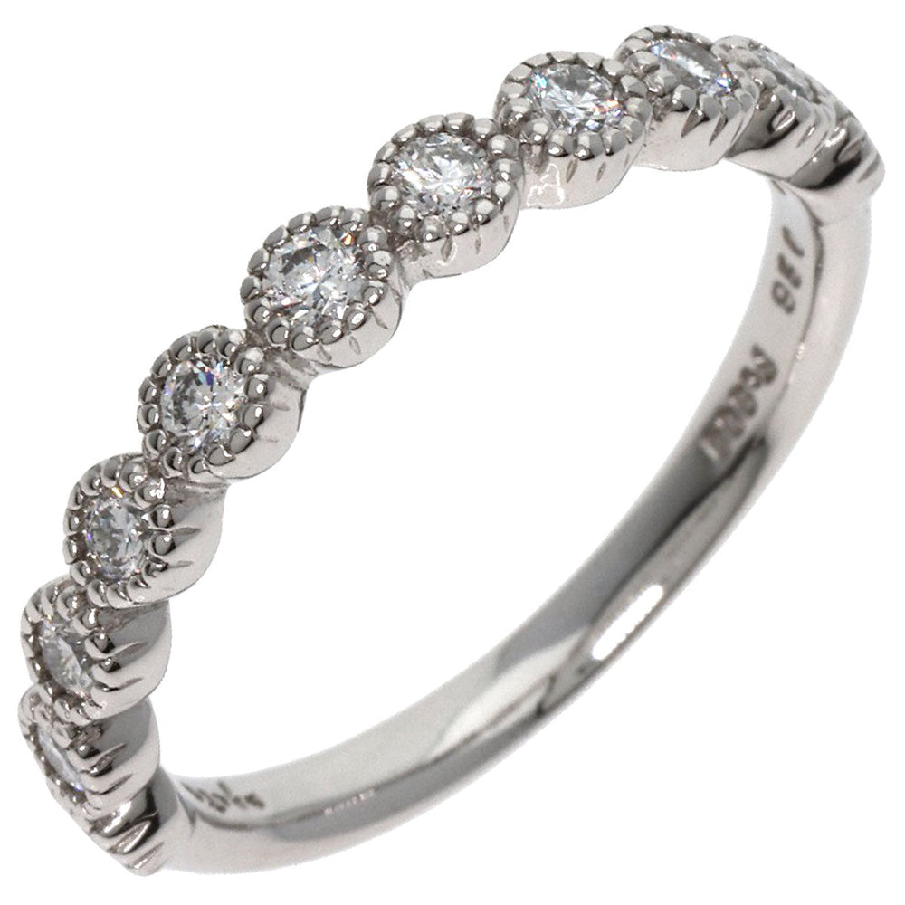 agete Ring PT900 Silver diamond Women Used Authentic