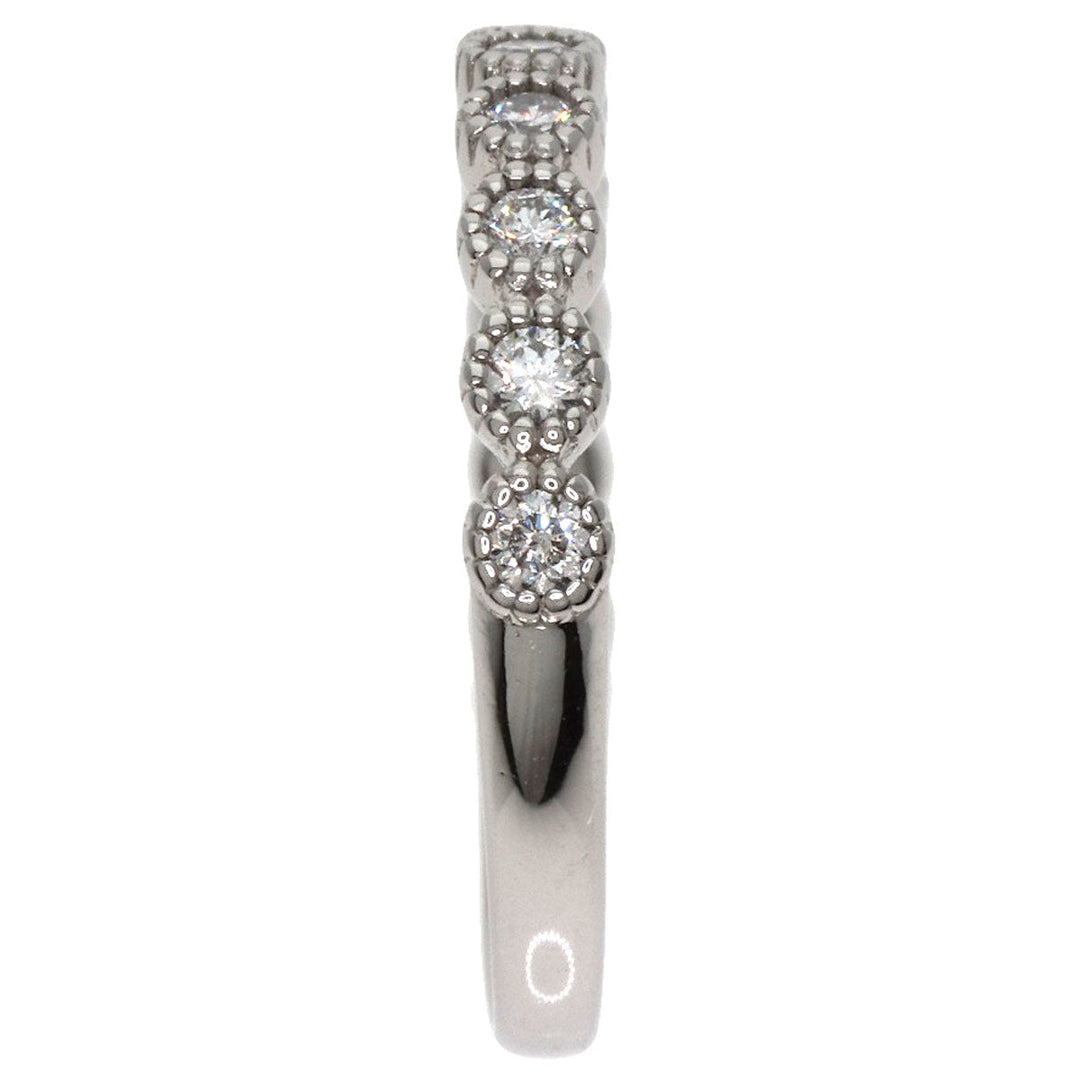 agete Ring PT900 Silver diamond Women Used Authentic