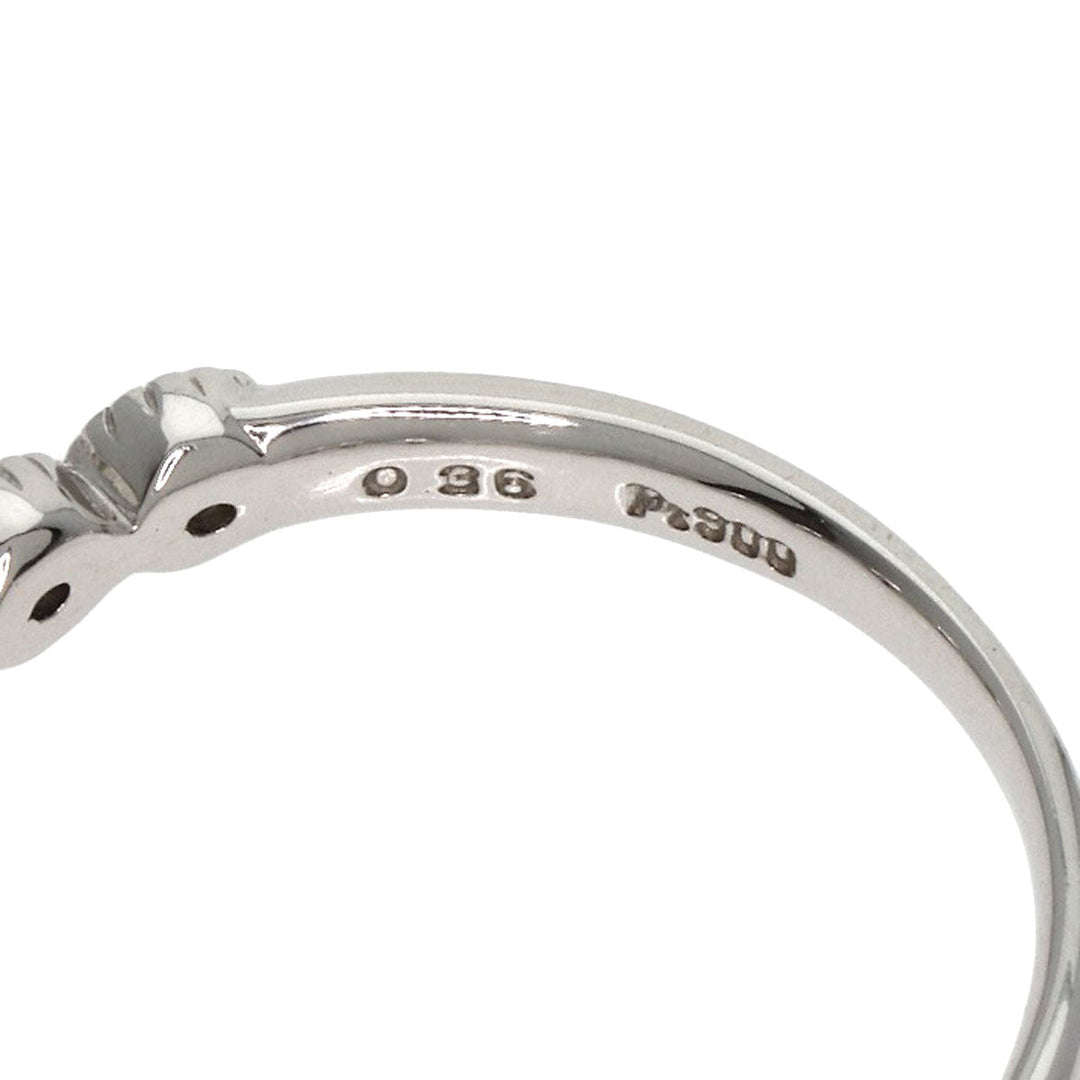 agete Ring PT900 Silver diamond Women Used Authentic