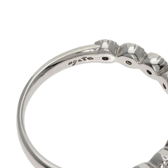 agete Ring PT900 Silver diamond Women Used Authentic