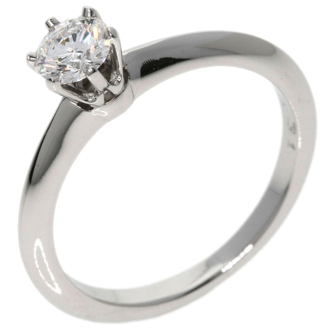 TIFFANY&Co. Ring PT950 Silver solitaire knife edge diamond Women Used Authentic