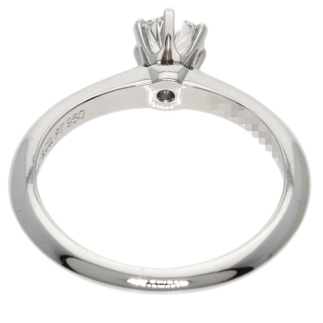 TIFFANY&Co. Ring PT950 Silver solitaire knife edge diamond Women Used Authentic