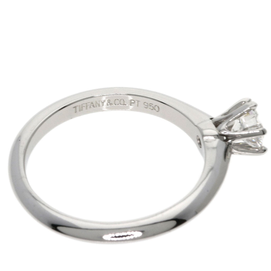 TIFFANY&Co. Ring PT950 Silver solitaire knife edge diamond Women Used Authentic