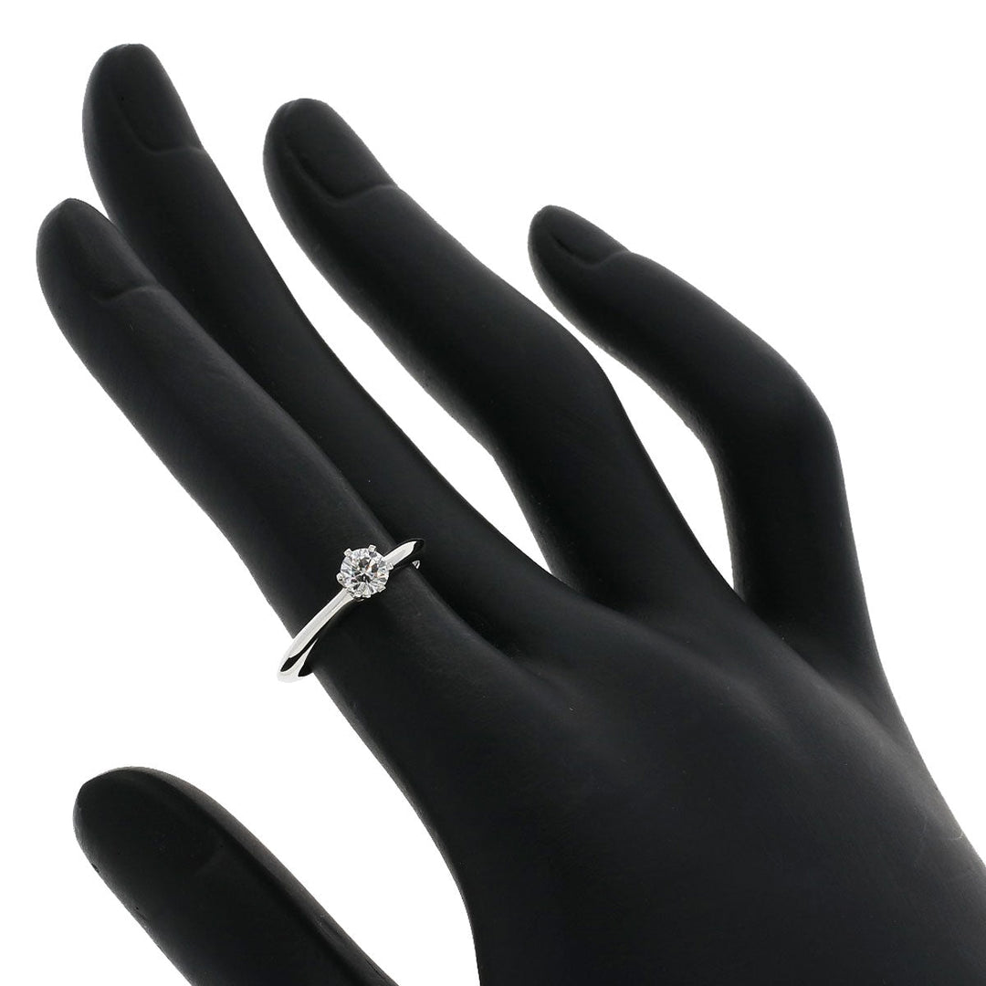 TIFFANY&Co. Ring PT950 Silver solitaire knife edge diamond Women Used Authentic