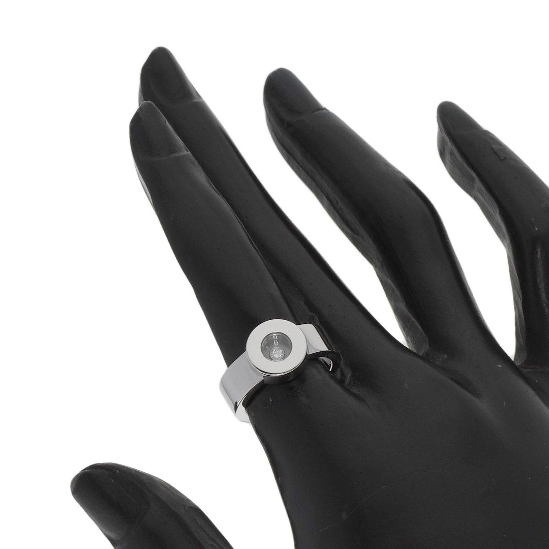 Chopard Ring K18WG Silver Happy Diamond 1P Diamond Women Used Authentic