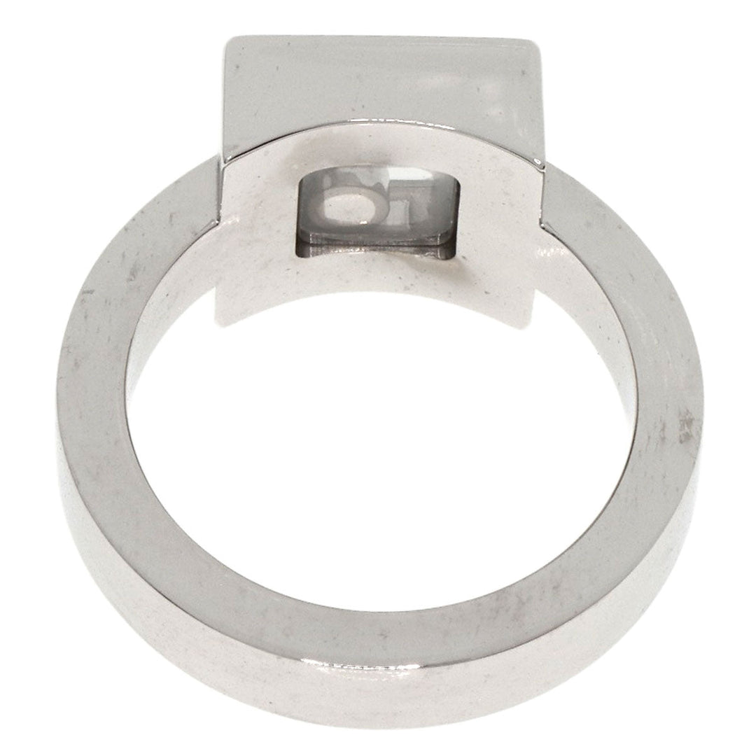 Chopard Ring K18WG Silver Happy Diamond 1P Diamond Women Used Authentic