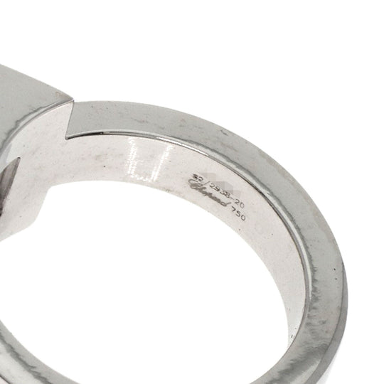 Chopard Ring K18WG Silver Happy Diamond 1P Diamond Women Used Authentic