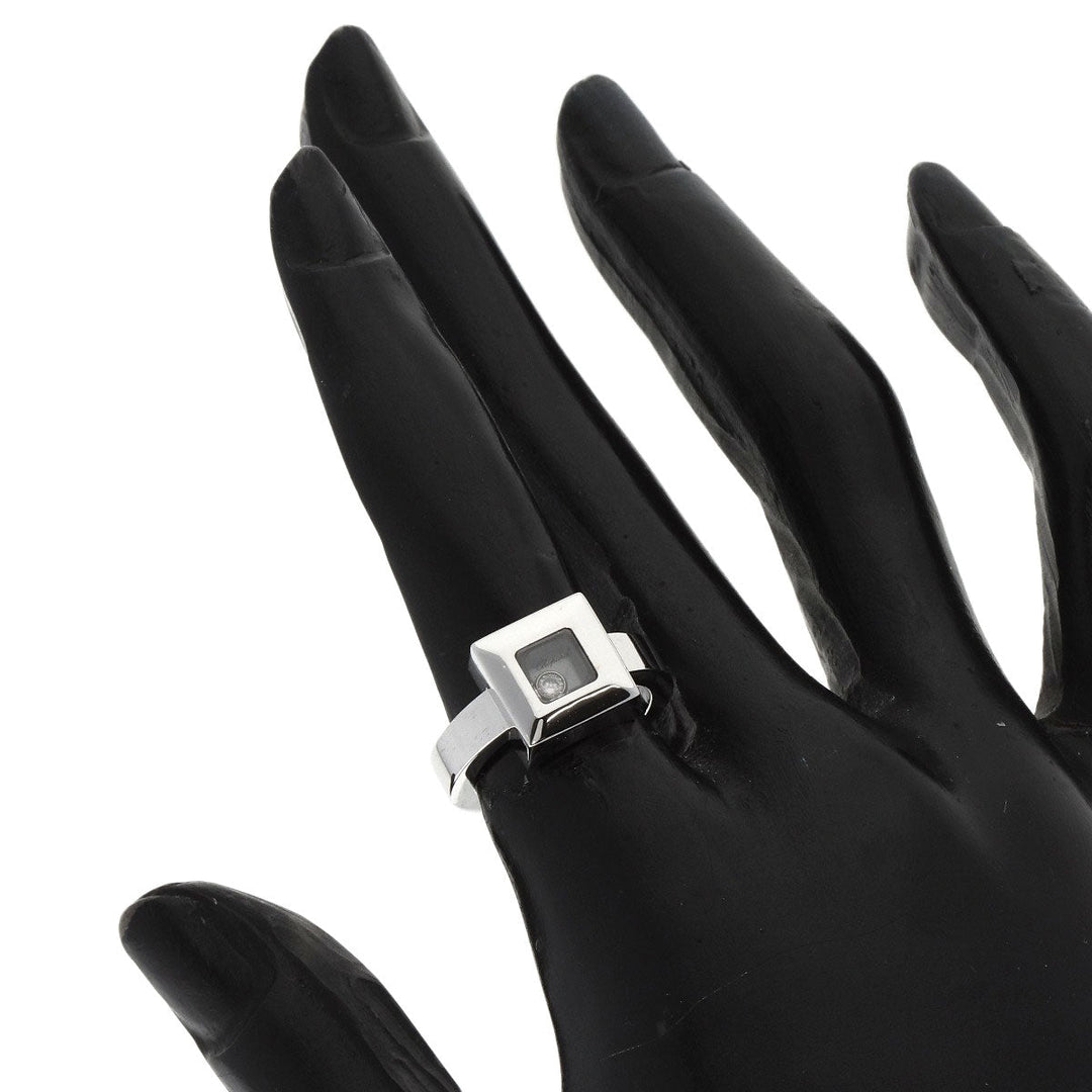 Chopard Ring K18WG Silver Happy Diamond 1P Diamond Women Used Authentic