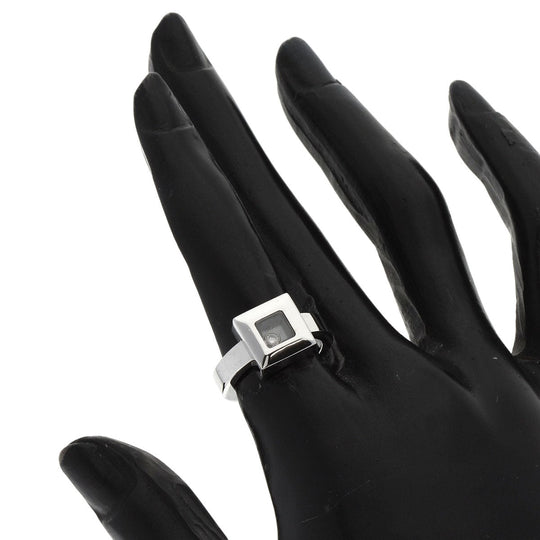 Chopard Ring K18WG Silver Happy Diamond 1P Diamond Women Used Authentic