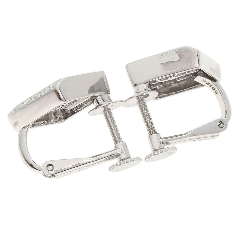 JUNE Earring K18WG Silver Sapphire diamond Women Used Authentic