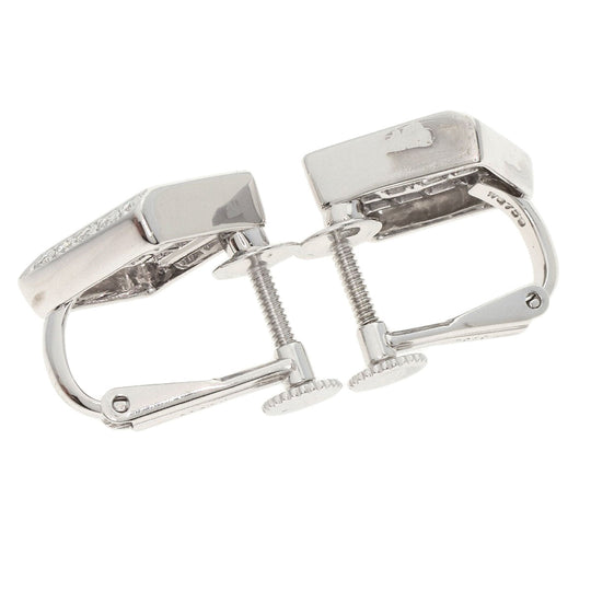 JUNE Earring K18WG Silver Sapphire diamond Women Used Authentic