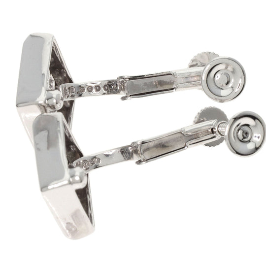 JUNE Earring K18WG Silver Sapphire diamond Women Used Authentic