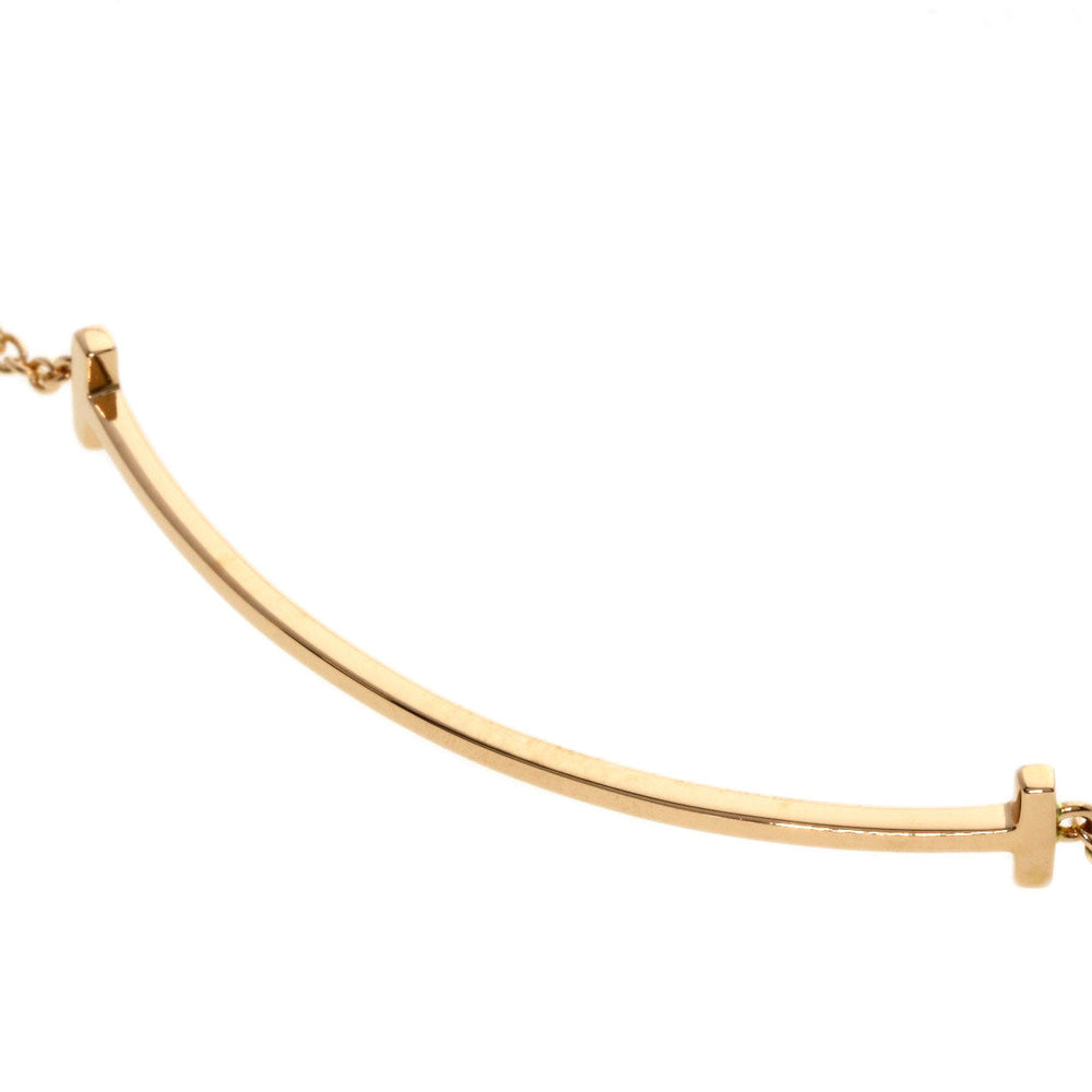 TIFFANY&Co. bracelet 18K Pink Gold gold T smile small Women Used Authentic